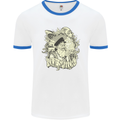 Old Sailor Octopus White Shark Captain Mens White Ringer T-Shirt White/Royal Blue