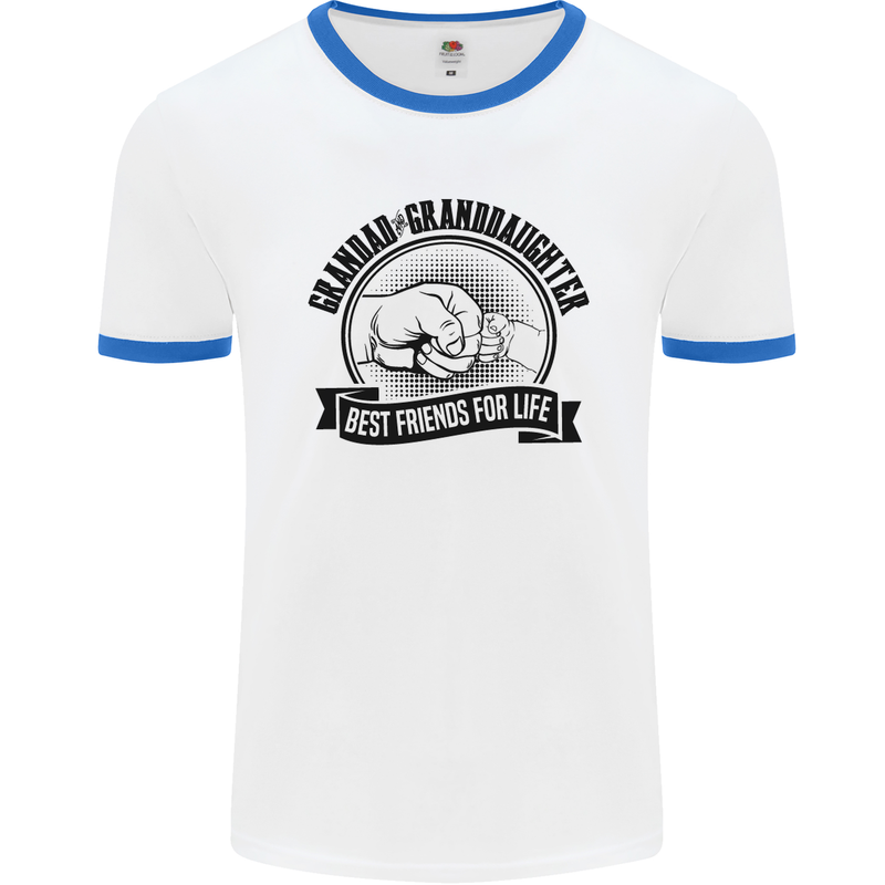 Grandad & Granddaughter Grandparent's Day Mens White Ringer T-Shirt White/Royal Blue