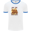 Save the Pagolins Environment Endangered Mens White Ringer T-Shirt White/Royal Blue