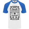 Ouija Board Voodoo Demons Spirits Halloween Mens S/S Baseball T-Shirt White/Royal Blue