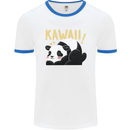Kawaii Panda Bear Cute Mens Ringer T-Shirt White/Royal Blue