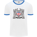 I Love You Great Britain Union Jack Flag UK Mens White Ringer T-Shirt White/Royal Blue