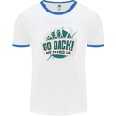 Go Back We Fooked Up Evolution Environment Mens White Ringer T-Shirt White/Royal Blue