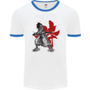 Samurai Spirit MMA Mixed Martial Arts Mens White Ringer T-Shirt White/Royal Blue