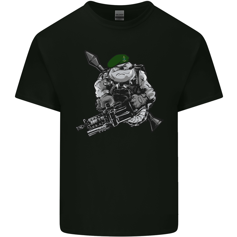 Royal Marine Bulldog Commando Soldier Mens Cotton T-Shirt Tee Top Black