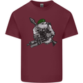 Royal Marine Bulldog Commando Soldier Mens Cotton T-Shirt Tee Top Maroon