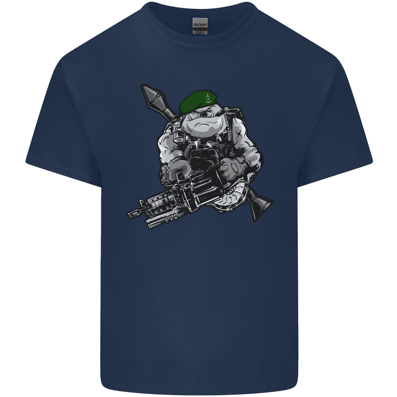 Royal Marine Bulldog Commando Soldier Mens Cotton T-Shirt Tee Top Navy Blue