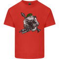 Royal Marine Bulldog Commando Soldier Mens Cotton T-Shirt Tee Top Red