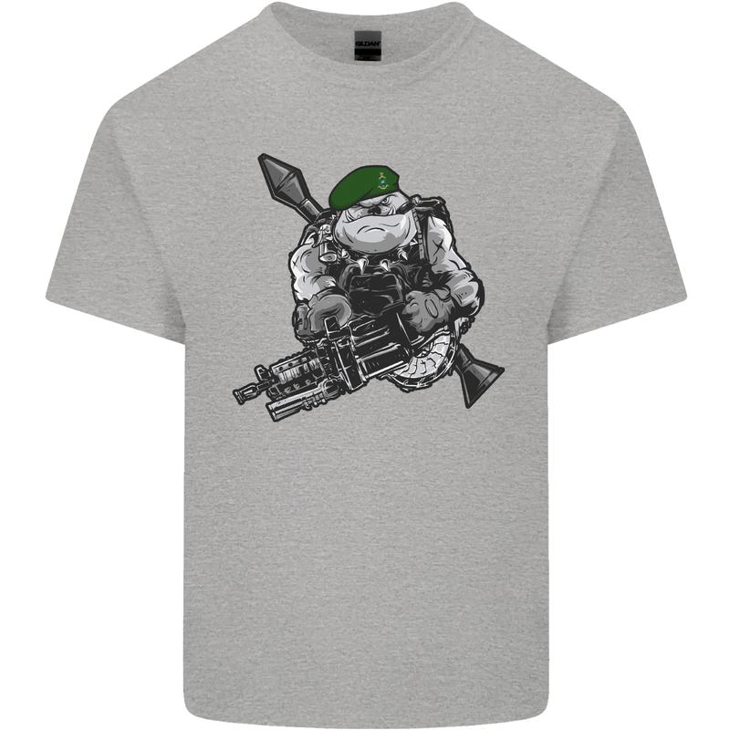 Royal Marine Bulldog Commando Soldier Mens Cotton T-Shirt Tee Top Sports Grey