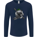 Royal Marine Bulldog Commando Soldier Mens Long Sleeve T-Shirt Navy Blue
