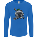 Royal Marine Bulldog Commando Soldier Mens Long Sleeve T-Shirt Royal Blue
