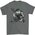 Royal Marine Bulldog Commando Soldier Mens T-Shirt Cotton Gildan Charcoal