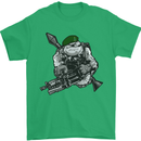 Royal Marine Bulldog Commando Soldier Mens T-Shirt Cotton Gildan Irish Green