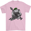 Royal Marine Bulldog Commando Soldier Mens T-Shirt Cotton Gildan Light Pink
