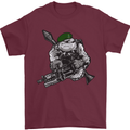 Royal Marine Bulldog Commando Soldier Mens T-Shirt Cotton Gildan Maroon