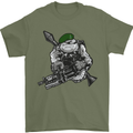 Royal Marine Bulldog Commando Soldier Mens T-Shirt Cotton Gildan Military Green