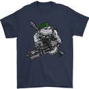 Royal Marine Bulldog Commando Soldier Mens T-Shirt Cotton Gildan Navy Blue