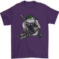 Royal Marine Bulldog Commando Soldier Mens T-Shirt Cotton Gildan Purple
