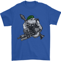 Royal Marine Bulldog Commando Soldier Mens T-Shirt Cotton Gildan Royal Blue
