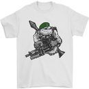 Royal Marine Bulldog Commando Soldier Mens T-Shirt Cotton Gildan White