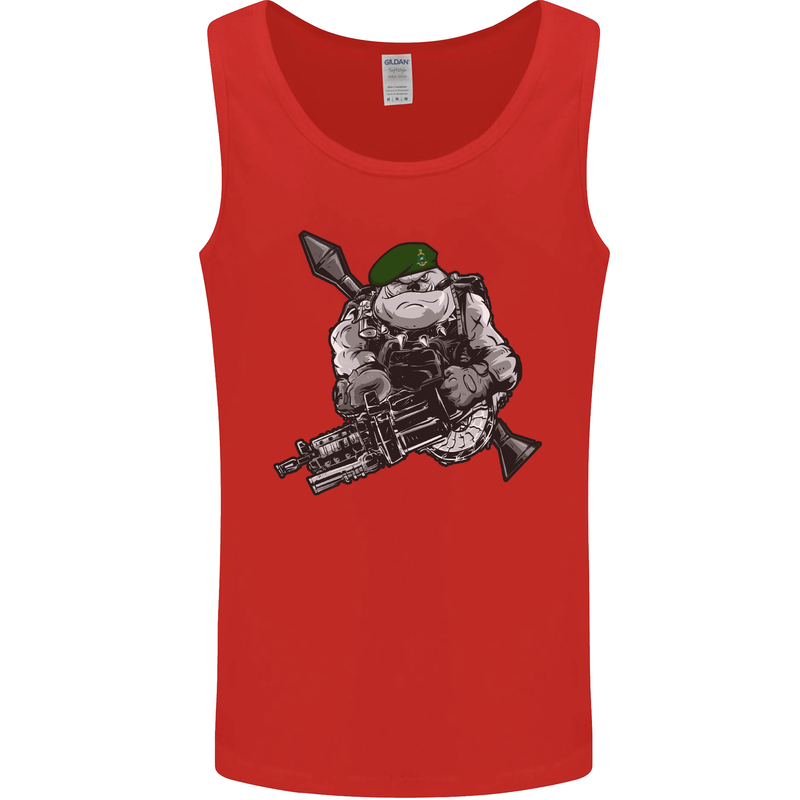 Royal Marine Bulldog Commando Soldier Mens Vest Tank Top Red