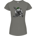 Royal Marine Bulldog Commando Soldier Womens Petite Cut T-Shirt Charcoal