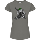 Royal Marine Bulldog Commando Soldier Womens Petite Cut T-Shirt Charcoal