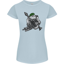 Royal Marine Bulldog Commando Soldier Womens Petite Cut T-Shirt Light Blue