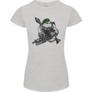 Royal Marine Bulldog Commando Soldier Womens Petite Cut T-Shirt Sports Grey