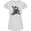 Royal Marine Bulldog Commando Soldier Womens Petite Cut T-Shirt White