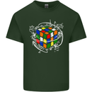 Rubik's Cube Equation Funny Puzzle Enigma Mens Cotton T-Shirt Tee Top Forest Green