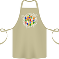 Rubix Cube Equation Funny Puzzle Enigma Cotton Apron 100% Organic Khaki