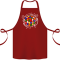Rubix Cube Equation Funny Puzzle Enigma Cotton Apron 100% Organic Maroon