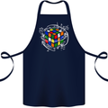 Rubix Cube Equation Funny Puzzle Enigma Cotton Apron 100% Organic Navy Blue