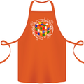 Rubix Cube Equation Funny Puzzle Enigma Cotton Apron 100% Organic Orange