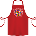 Rubix Cube Equation Funny Puzzle Enigma Cotton Apron 100% Organic Red