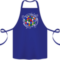 Rubix Cube Equation Funny Puzzle Enigma Cotton Apron 100% Organic Royal Blue