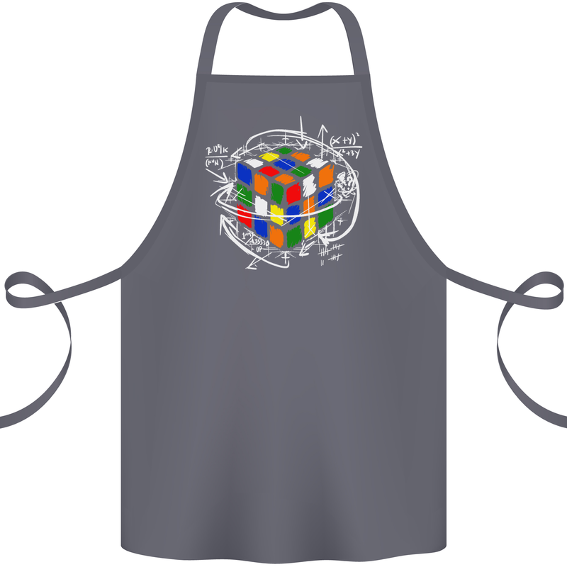 Rubix Cube Equation Funny Puzzle Enigma Cotton Apron 100% Organic Steel