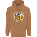 Rubix Cube Equation Funny Puzzle Enigma Mens 80% Cotton Hoodie Caramel Latte