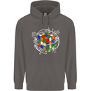 Rubix Cube Equation Funny Puzzle Enigma Mens 80% Cotton Hoodie Charcoal