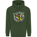 Rubix Cube Equation Funny Puzzle Enigma Mens 80% Cotton Hoodie Forest Green