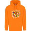Rubix Cube Equation Funny Puzzle Enigma Mens 80% Cotton Hoodie Orange
