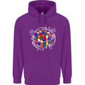 Rubix Cube Equation Funny Puzzle Enigma Mens 80% Cotton Hoodie Purple