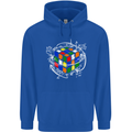 Rubix Cube Equation Funny Puzzle Enigma Mens 80% Cotton Hoodie Royal Blue