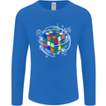 Rubix Cube Equation Funny Puzzle Enigma Mens Long Sleeve T-Shirt Royal Blue