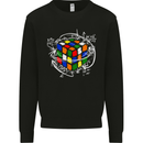 Rubix Cube Equation Funny Puzzle Enigma Mens Sweatshirt Jumper Black
