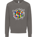Rubix Cube Equation Funny Puzzle Enigma Mens Sweatshirt Jumper Charcoal