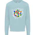 Rubix Cube Equation Funny Puzzle Enigma Mens Sweatshirt Jumper Light Blue