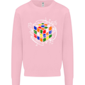 Rubix Cube Equation Funny Puzzle Enigma Mens Sweatshirt Jumper Light Pink