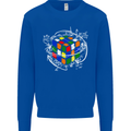 Rubix Cube Equation Funny Puzzle Enigma Mens Sweatshirt Jumper Royal Blue